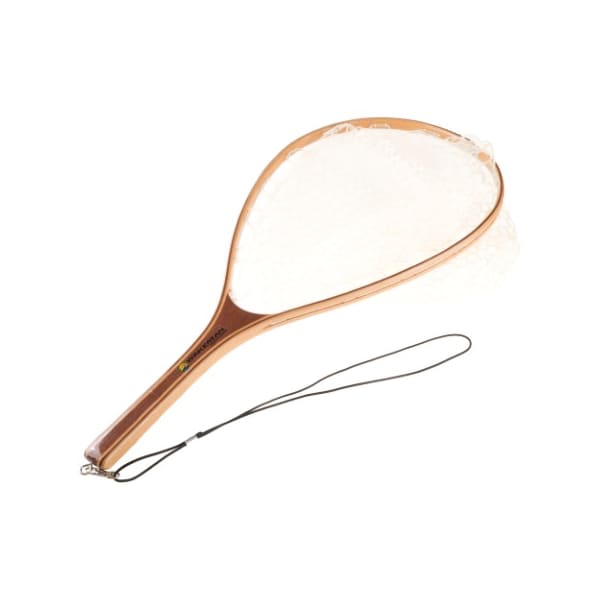 Leisure Sports Landing Fly Fishing Net Equipment, Clear Rubber Mesh, Wooden Handle Angler Tool for Catch and Release 330297HXR - main